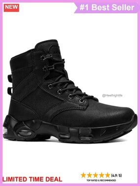 LARNMERN Women's Non-Slip Work Boots Leather Zip Slip-On Kitchen Hiking
